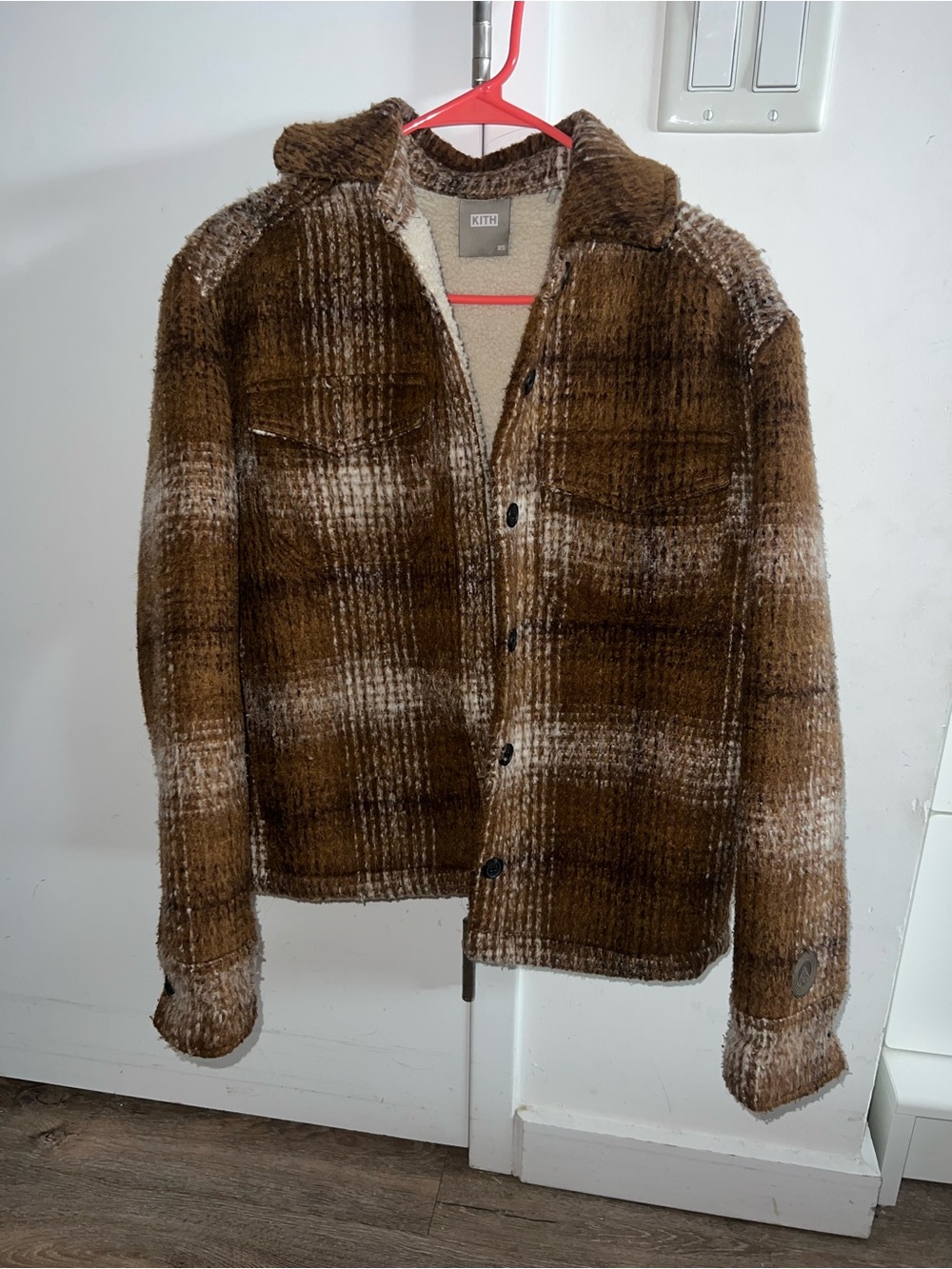 Kith Brown Plaid Sherpa Shirt Jacket